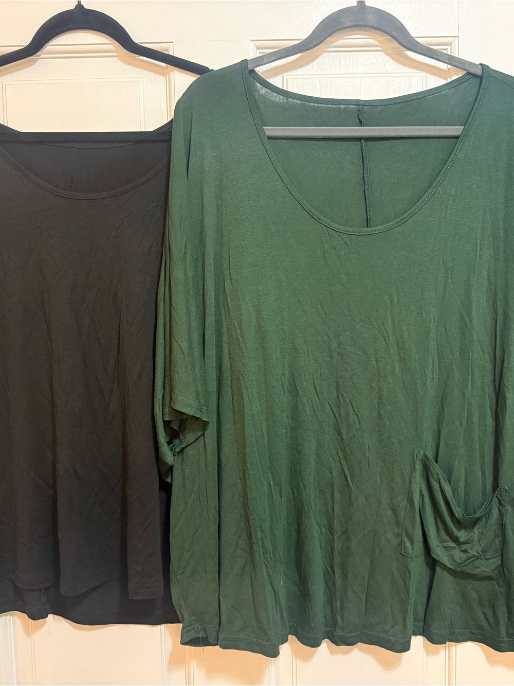 SHEIN Scoop Neck Short Sleeve Tees in Forest Green & Black Sz xl